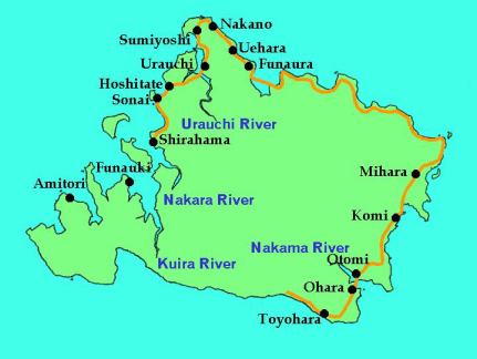 Existent villages in Iriomote Island
